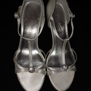 Michael Angel Wedge Bridal Opened Toed with Jewel Accent